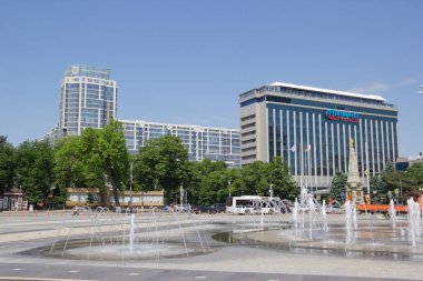 Krasnodar, Rusya Federasyonu-Haziran 6, 2018: Dikilitaş ordu-bir anıt Kuban kazak ve Krasnodar Schubertiade onuruna