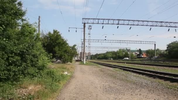 Enlace Ferroviario Las Inmediaciones Ciudad Krasnodar Rusia — Vídeo de stock