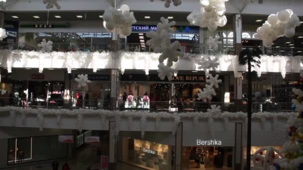 Krasnodar Rusia Noviembre 2018 Decoración Festiva Del Centro Comercial Año — Vídeos de Stock