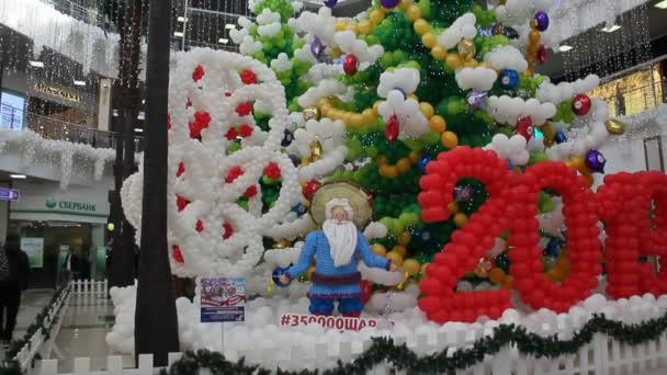 Krasnodar Russia Novembre 2018 Decorazione Festiva Del Centro Commerciale Anno — Video Stock