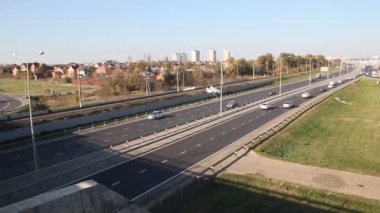 Krasnodar, Rusya Federasyonu - 6 Kasım 2018: Rostov Otoban girişinde Krasnodar için