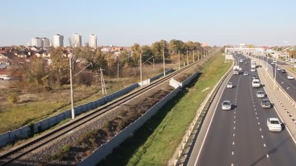 Krasnodar Ryssland November 2018 Rostov Highway Vid Ingången Till Krasnodar — Stockvideo