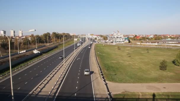 Krasnodar Ryssland November 2018 Rostov Highway Vid Ingången Till Krasnodar — Stockvideo