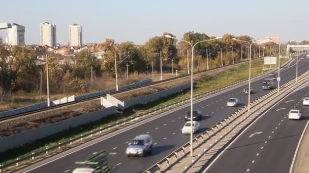 Krasnodar Rusia Noviembre 2018 Rostov Carretera Entrada Krasnodar — Vídeo de stock