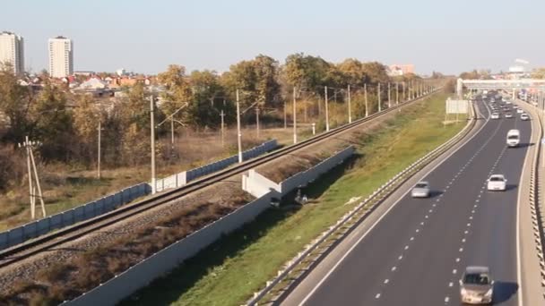 Krasnodar Ryssland November 2018 Rostov Highway Vid Ingången Till Krasnodar — Stockvideo