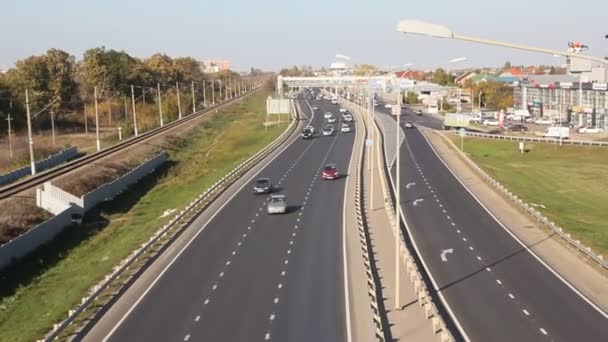 Krasnodar Russia November 2018 Rostov Highway Entrance Krasnodar — Stock Video