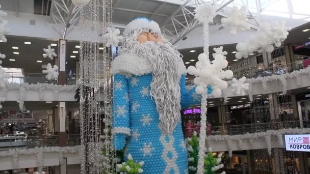 Krasnodar Rusia Noviembre 2018 Decoración Festiva Del Centro Comercial Año — Vídeos de Stock