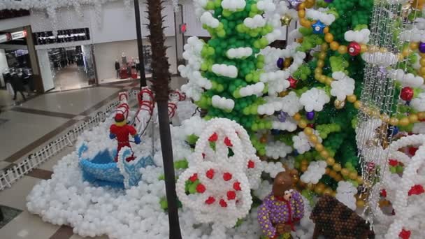 Krasnodar Rusia Noviembre 2018 Decoración Festiva Del Centro Comercial Año — Vídeo de stock