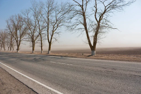 Dust Storm Early Spring Wind Picks Dust Fields — Stock Photo, Image