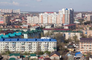 Krasnodar, Rusya - 4 Ağustos 2012: Krasnodar şehir görünümünü. Krasnodar Güney Rusya'nın önemli bir bölgesel şehir