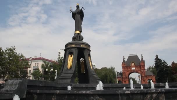 Krasnodar Russland August 2016 Denkmal Der Heiligen Großen Märtyrerin Katherine — Stockvideo
