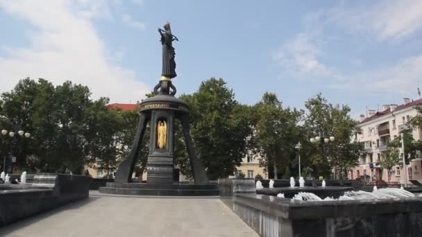 Krasnodar Rusia Agosto 2016 Monumento Santísima Grandemartyress Catherine Santa Grandemartyress — Vídeos de Stock