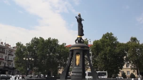 Krasnodar Russia August 2016 Monument Holy Greatmartyress Catherine Holy Greatmartyress — Stock Video