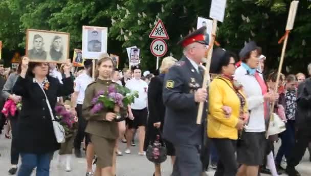 Primorsko Akhtarsk Rússia Maio 2018 Celebração Dia Vitória Maio Regime — Vídeo de Stock