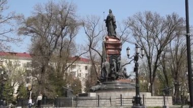 Krasnodar, Rusya Federasyonu - 10 Nisan 2018: anıt İmparatoriçe Catherine Ii büyük Catherine Meydanı Krasnodar