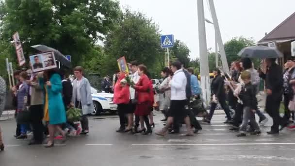 Primorsko Akhtarsk Ρωσία Μαΐου 2018 Εορτασμός Της Ημέρας Της Νίκης — Αρχείο Βίντεο