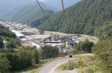 Rosa Khutor, Rusya Federasyonu - 11 Ağustos 2014: Tren İstasyonu 