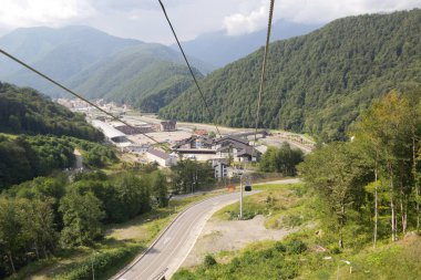 Rosa Khutor, Rusya Federasyonu - 11 Ağustos 2014: Tren İstasyonu 