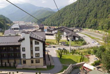 Rosa Khutor, Rusya Federasyonu - 11 Ağustos 2014: Tren İstasyonu 