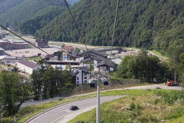 Rosa Khutor, Rusya Federasyonu - 11 Ağustos 2014: Tren İstasyonu 