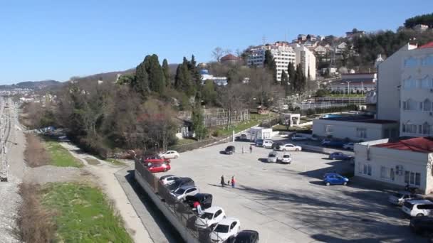 Sochi Ryssland Mars 2016 Järnvägen Och Rekreation Och Underhållning Komplex — Stockvideo