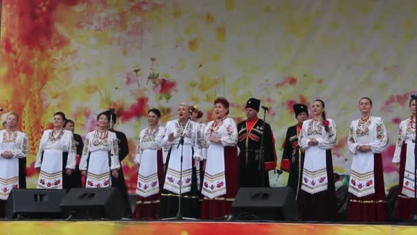 Anapa Russia September 2017 Amateur Choir Sings Songs Мужчины Женщины — стоковое видео