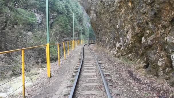 Desfiladeiro Guam Cáucaso Ferrovia Bitola Estreita Desfiladeiro Rússia — Vídeo de Stock