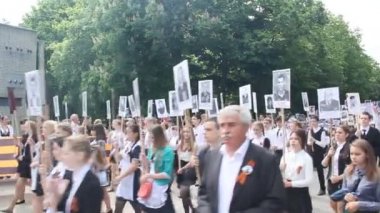 Primorsko-Akhtarsk, Rusya, 9 Mayıs 2016: Ölümsüz alayın zafer günü