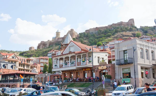 Тбилиси Грузия Августа 2013 Отели Старом Тбилиси Подножия Нарикальской Крепости — стоковое фото
