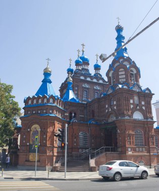 Krasnodar, Rusya Federasyonu - 19 Ağustos 2016: kutsal büyük şehit George Victorious Tapınağı. Krasnodar, Rusya Federasyonu