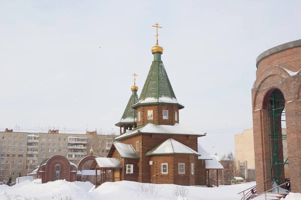 Der Tempel Ehren Der Himmelfahrt Der Seligen Jungfrau Nowosibirsk Russland — Stockfoto