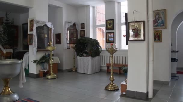 ノヴォシビルスク ロシア連邦 2017 ロシア正教教会の内部 — ストック動画
