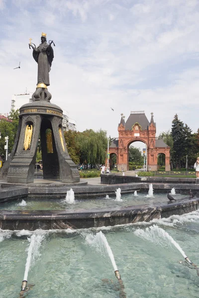 Krasnodar Rusia Agosto 2016 Monumento Santísima Grandemartyress Catherine Santa Grandemartyress — Foto de Stock