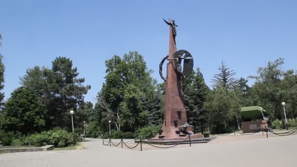Krasnodar Russia Giugno 2018 Monumento Monumento Figli Kuban Morti Afghanistan — Video Stock