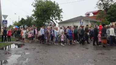 Primorsko-Akhtarsk, Rusya, 9 Mayıs 2018: Zafer günü kutlama Mayıs 9. Ölümsüz alayın zafer günü