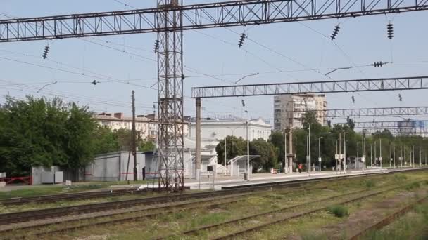 Enlace Ferroviario Las Inmediaciones Ciudad Krasnodar Rusia — Vídeo de stock