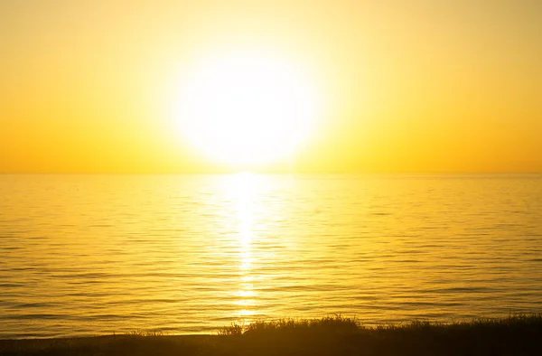Gorące Słońce Aby Się Horyzont Morze — Zdjęcie stockowe