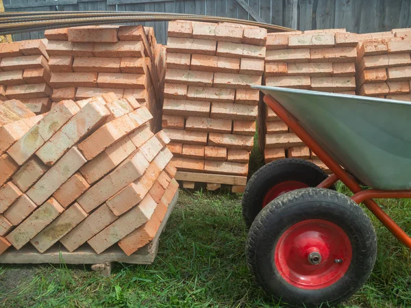 Stavební Materiály Stavební Kolečka Stavební Proces — Stock fotografie