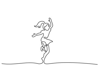 Happy girl dancing and jumping clipart