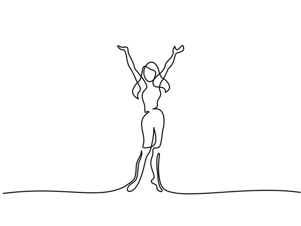 Šťastná žena tančí — Stockový vektor