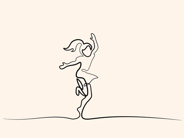 Glad tjej dansar och hoppar — Stock vektor