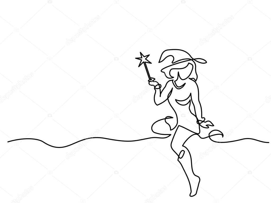 Beautiful mage woman holding Magic wand