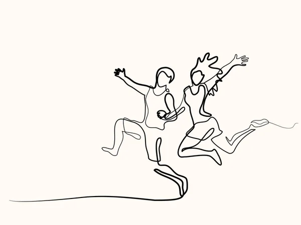Ευτυχισμένο ζευγάρι τρέχει — Διανυσματικό Αρχείο