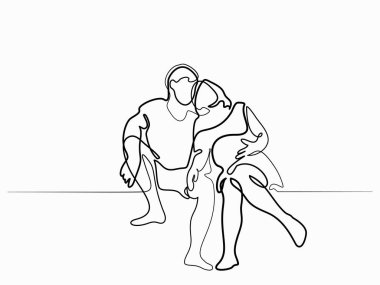 Hamile kadın kocası ile oturuyordu