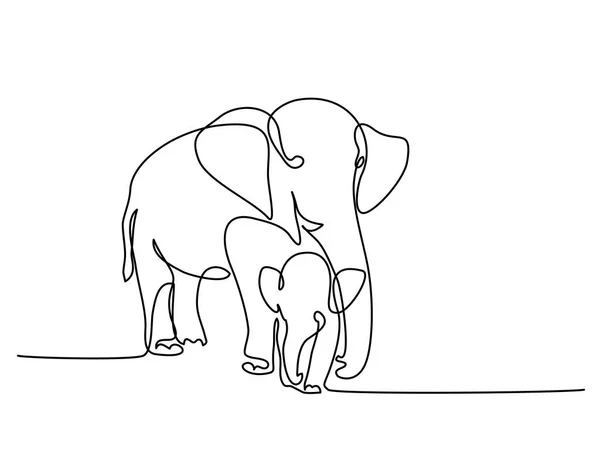 Elefant mit Baby — Stockvektor