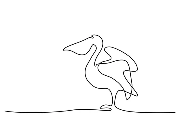 Pelican simbolo minimalista — Vettoriale Stock