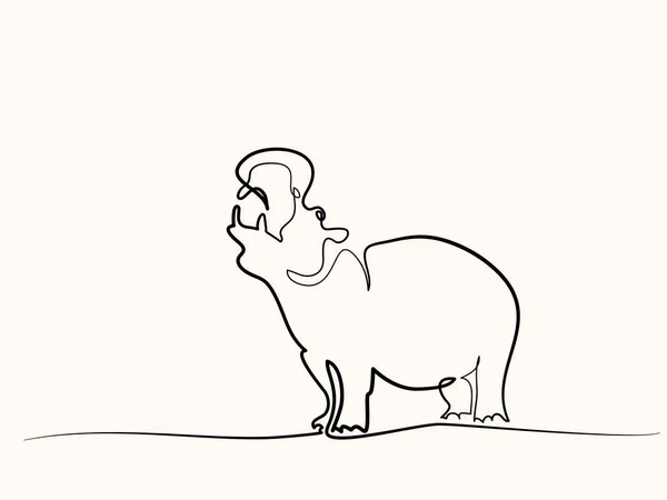 Symbole de silhouette hippopotame — Image vectorielle