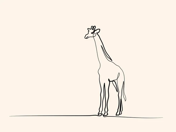 Dessin Continu Une Ligne Symbole Marche Girafe Logo Girafe Illustration — Image vectorielle