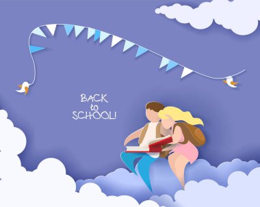 Oğlan ve kız okuma kitabı kartı