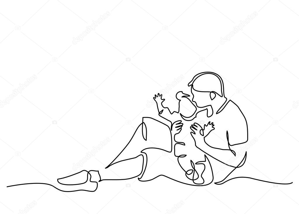 Family concept Father and child sitting together
